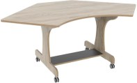 hoogzit hoektafel met standaard ronding grey craft oak Tangara Groothandel voor de Kinderopvang Kinderdagverblijfinrichting1